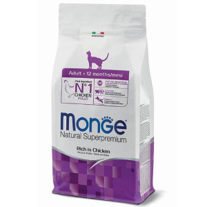 MONGE CAT NATURAL RICH IN CHICKEN sausā barība kaķiem Vista 10kg
